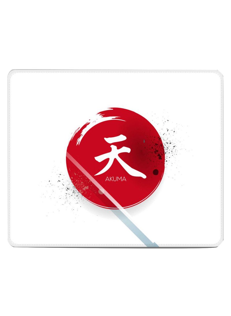 Stylizedd I Am Akuma Non-Slip Gaming Mousepad White/Red - Image 1