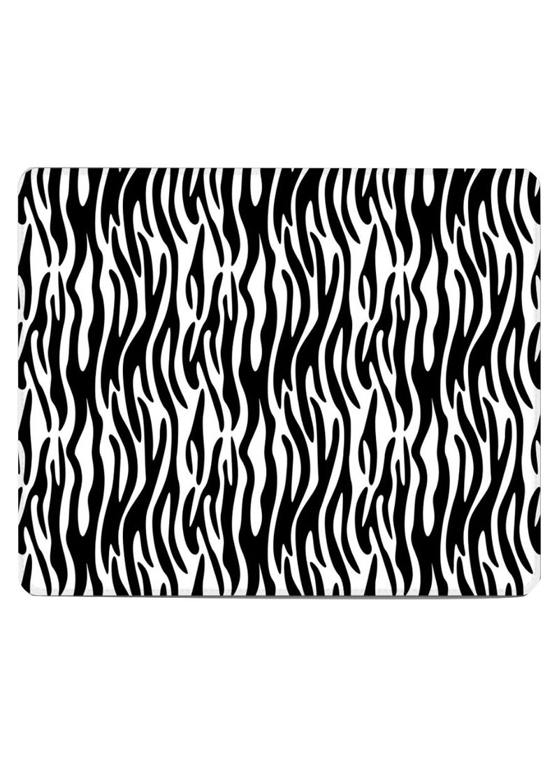 Stylizedd Zebra Stripes Non-Slip Gaming Mousepad Black/White  - Image 1