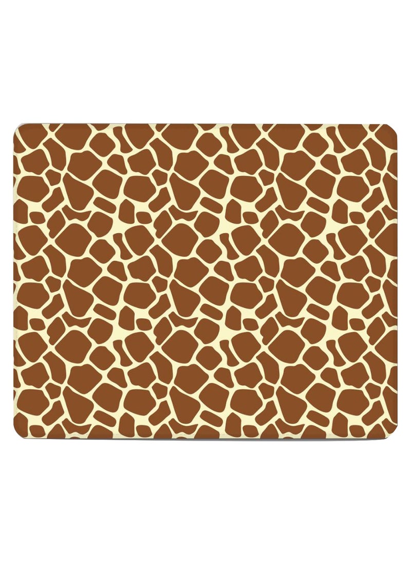Stylizedd Somali Giraffe Skin Print Non-Slip Gaming Mousepad Brown/Yellow  - Image 1