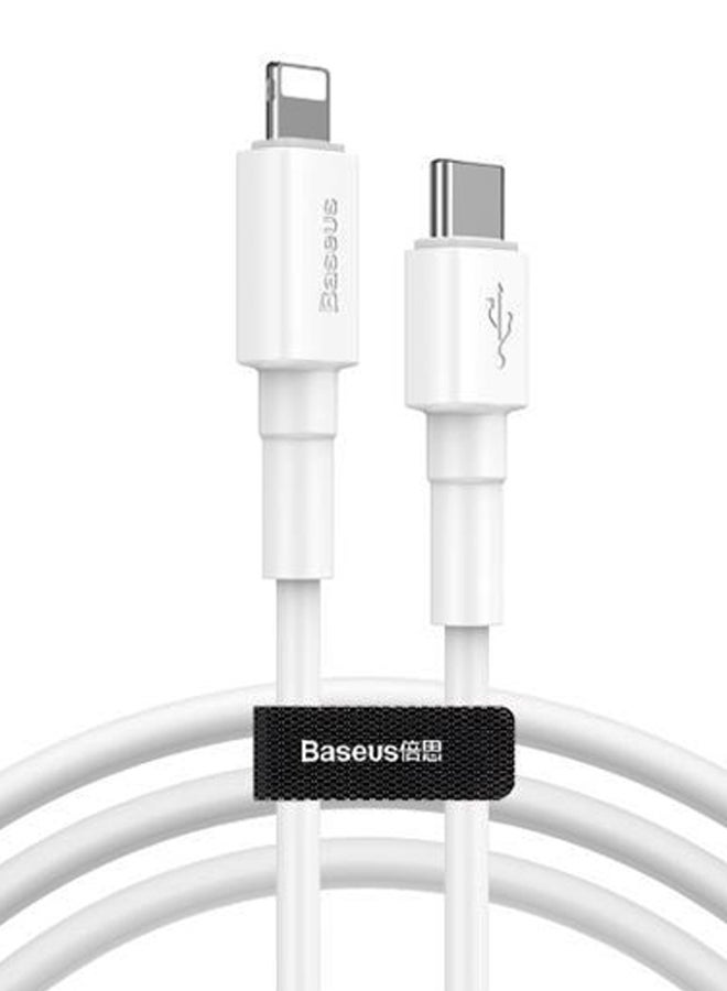 Baseus iPhone Lightning Cable USB C to Lightning-Fast Charger Cable Power Delivery PD 18W Compatible for iPhone 13 Pro/13 Pro Max/13/13 mini, New iPad 9, 12 mini/12 Pro Max 1M White  - Image 1