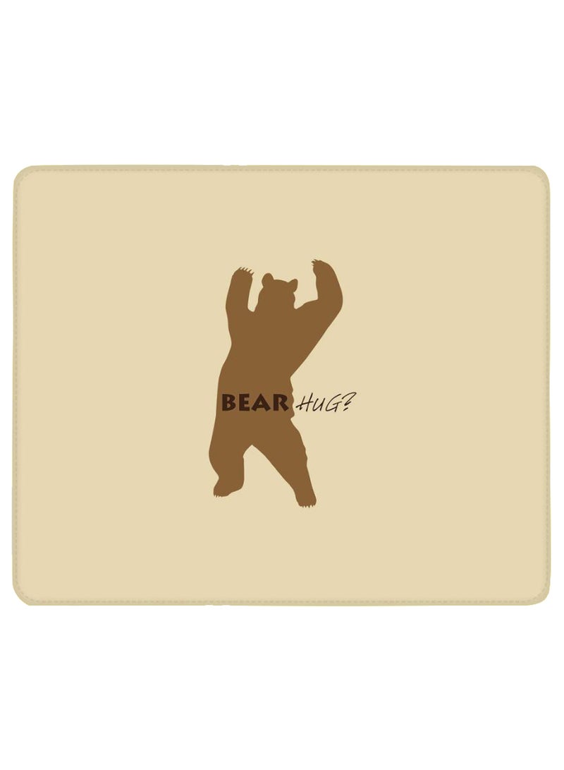 Stylizedd Bear Hug Non-Slip Gaming Mousepad Beige/Brown - Image 1