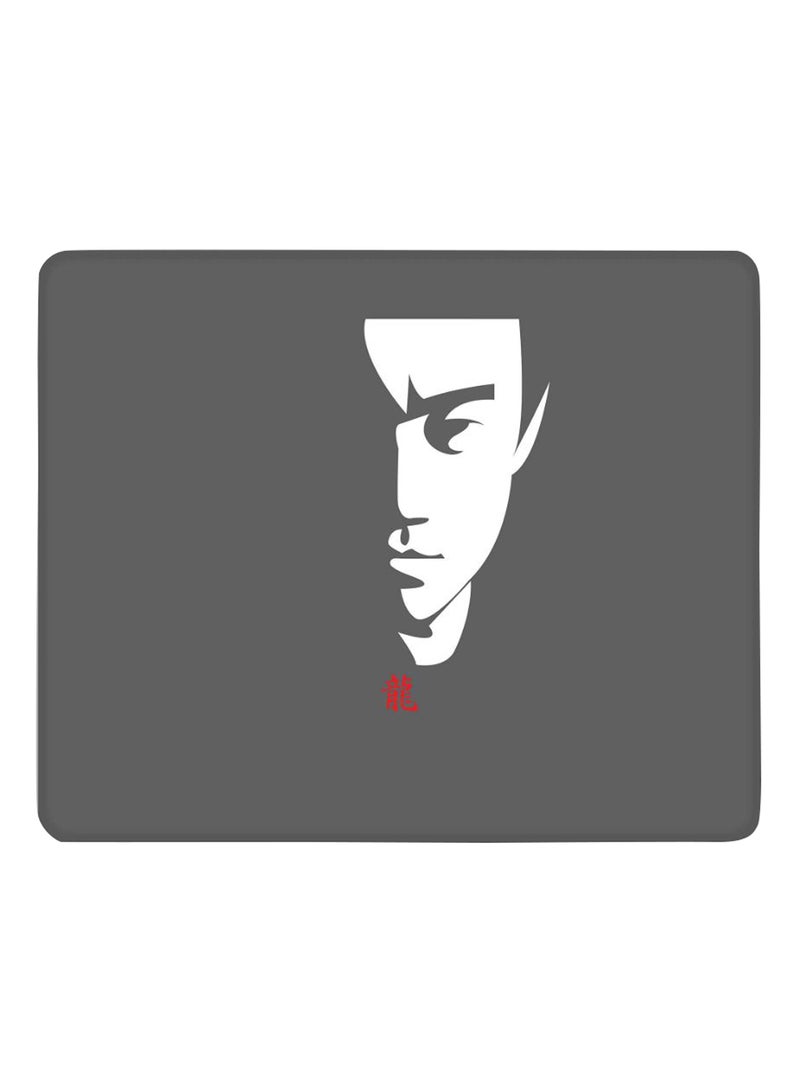 Stylizedd Bruce Lee Non-Slip Gaming Mousepad Grey/White - Image 1
