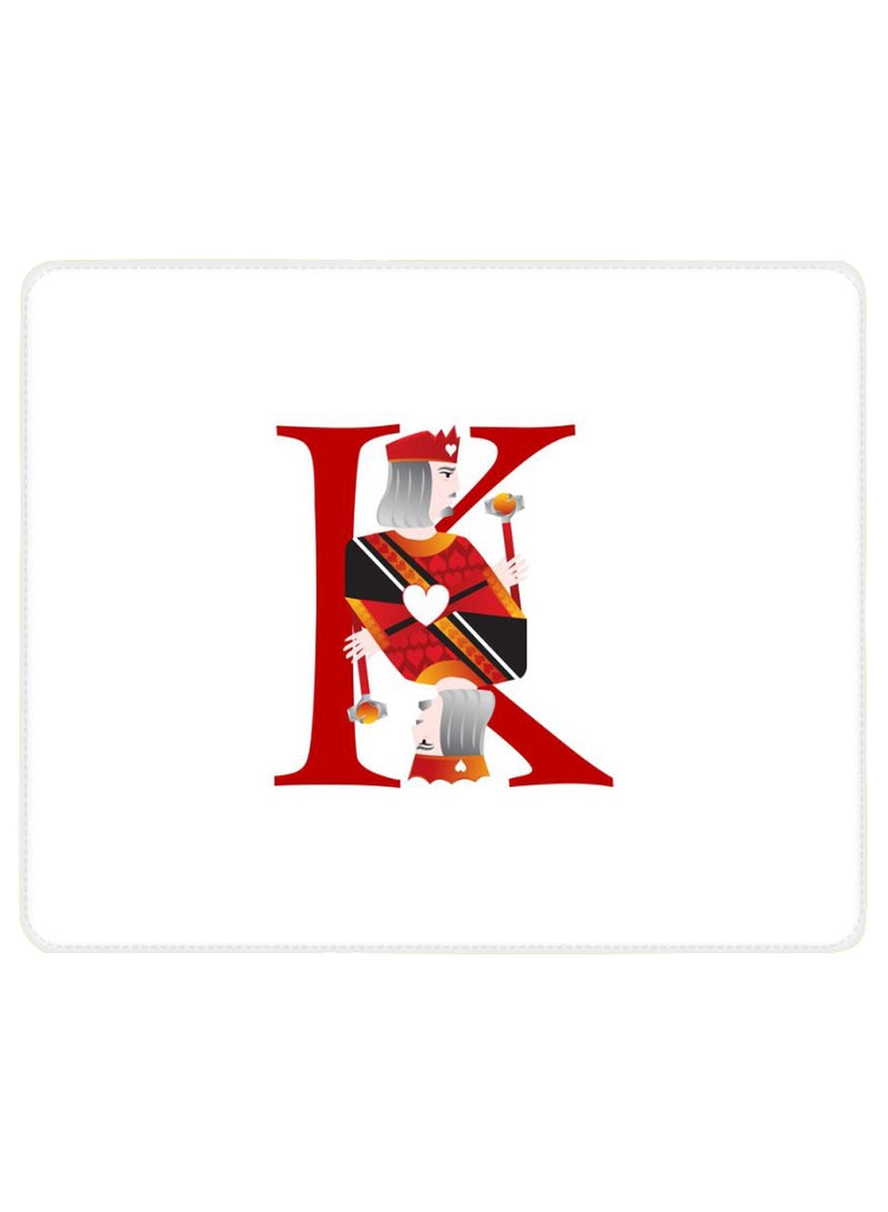 Stylizedd King Of Hearts Non-Slip Gaming Mousepad White/Red/Black - Image 1