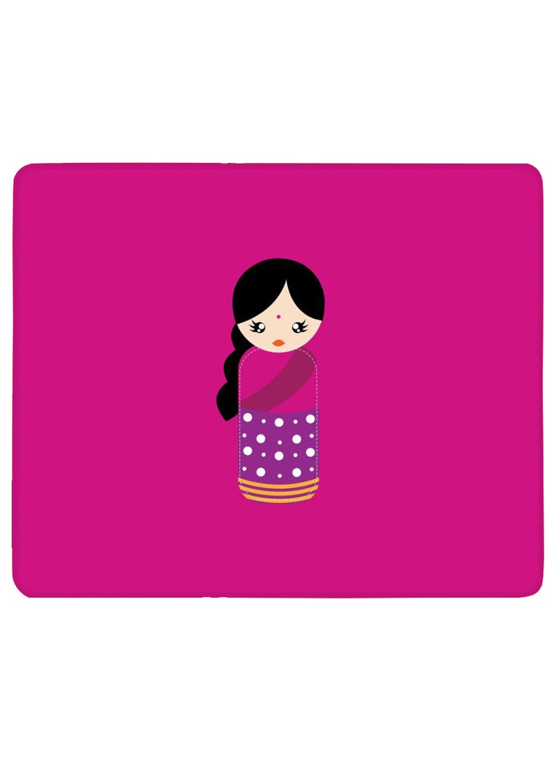 Stylizedd Indian Doll Non-Slip Gaming Mousepad Pink/Black/Beige - Image 1