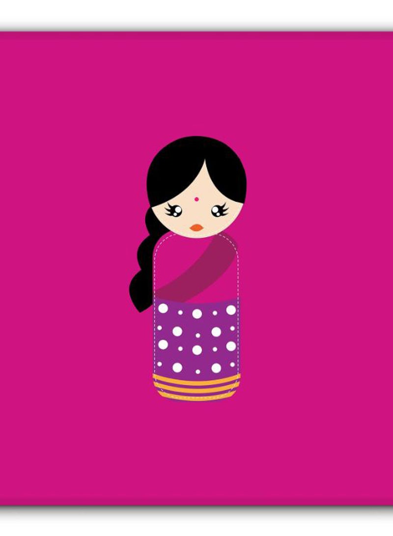 Stylizedd Indian Doll Non-Slip Gaming Mousepad Pink/Black/Beige - Image 2