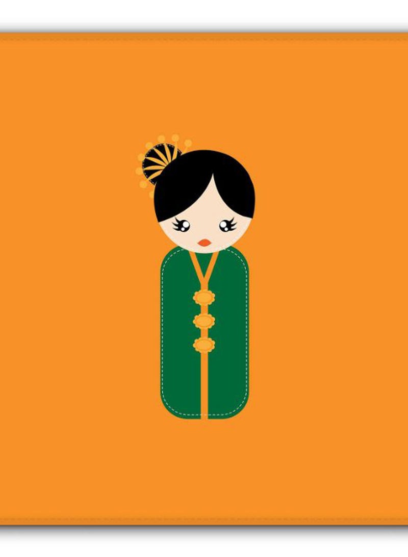 Stylizedd Japanese Doll Non-Slip Gaming Mousepad Orange/Green/Black - Image 2