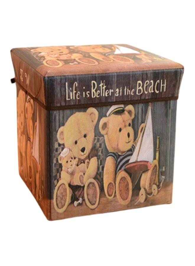 صندوق تخزين بطبعة كلاسيكية متعدد الألوان 29 x 29 x 32سم