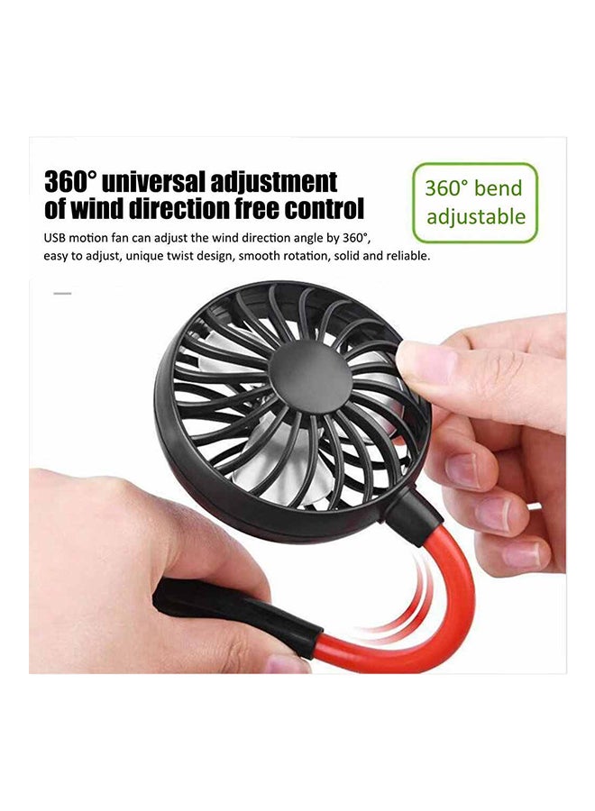 مروحة رقبة صغيرة بمنفذ USB FS024 أسود/أحمر - Image 2