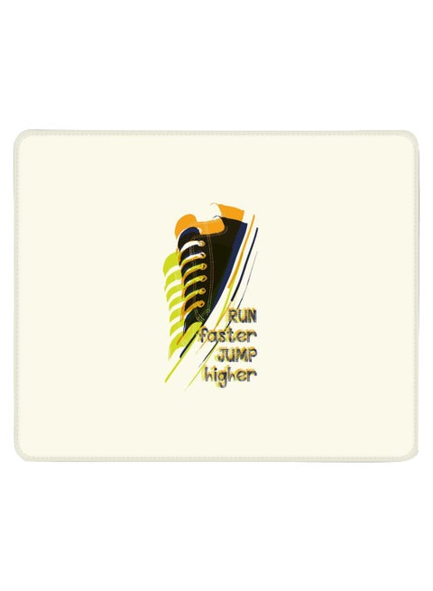 Run Faster Jump Higher Non-Slip Gaming Mousepad White