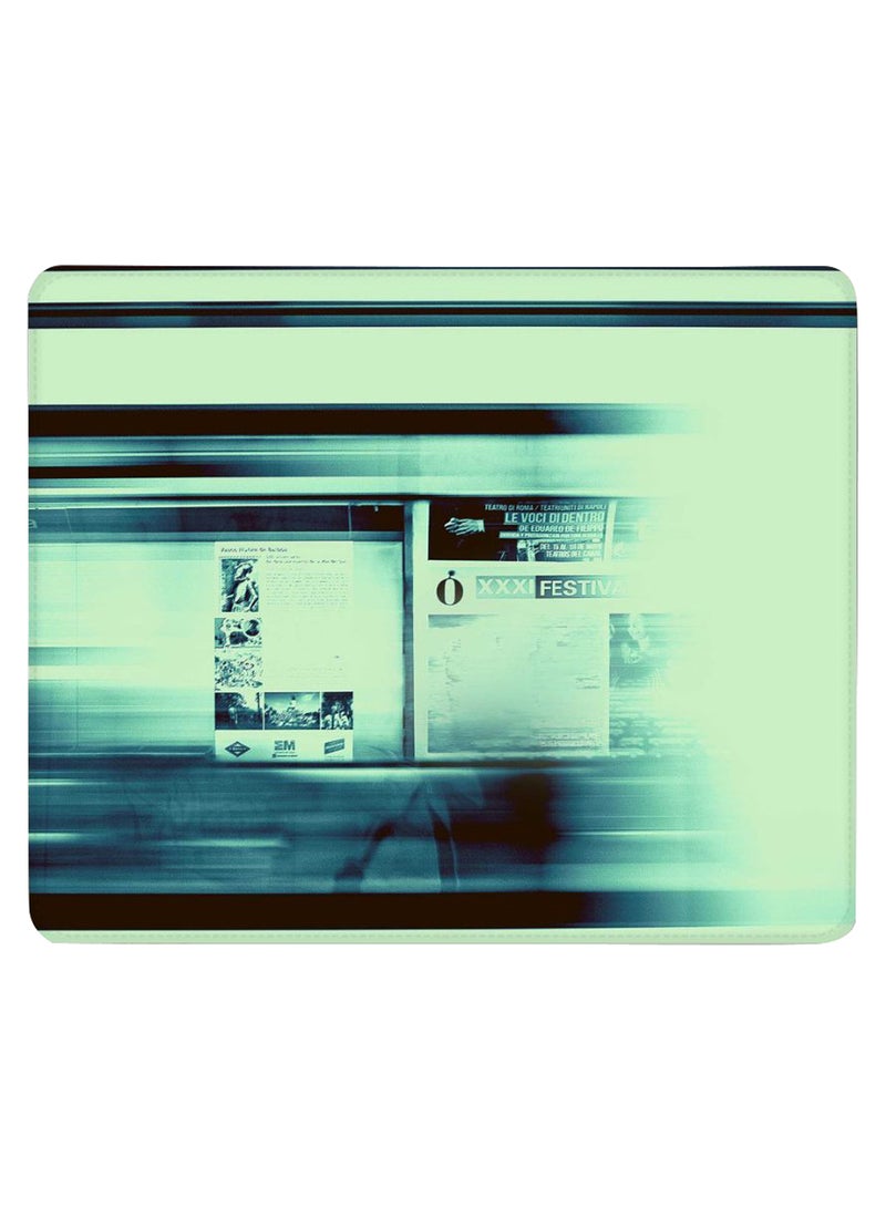 Stylizedd Blurry Station Non-Slip Gaming Mousepad Blue/Green  - Image 1