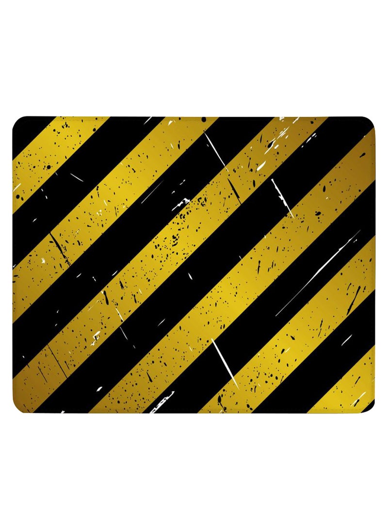 Stylizedd Under Construction Non-Slip Gaming Mousepad Black/Yellow - Image 1