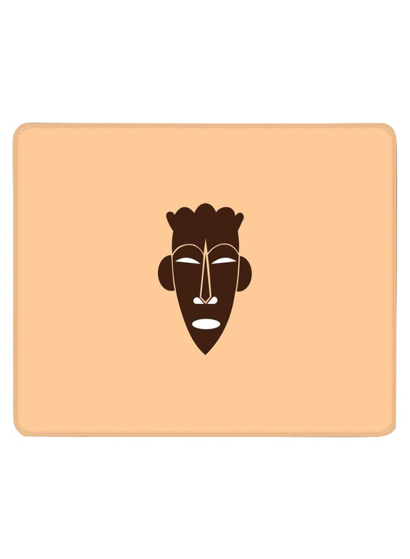 Stylizedd Tribal Mask Non-Slip Gaming Mousepad Beige - Image 1