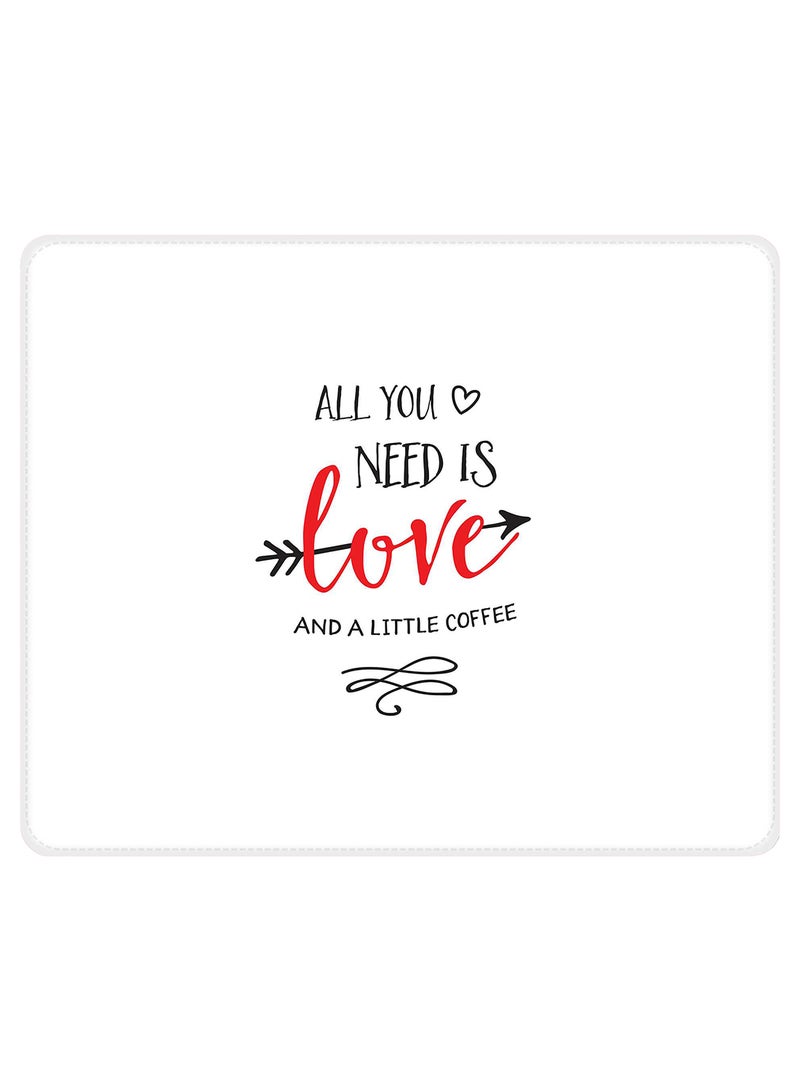Stylizedd - All You Need Is A Little Love Non-Slip Gaming Mousepad White - Image 1