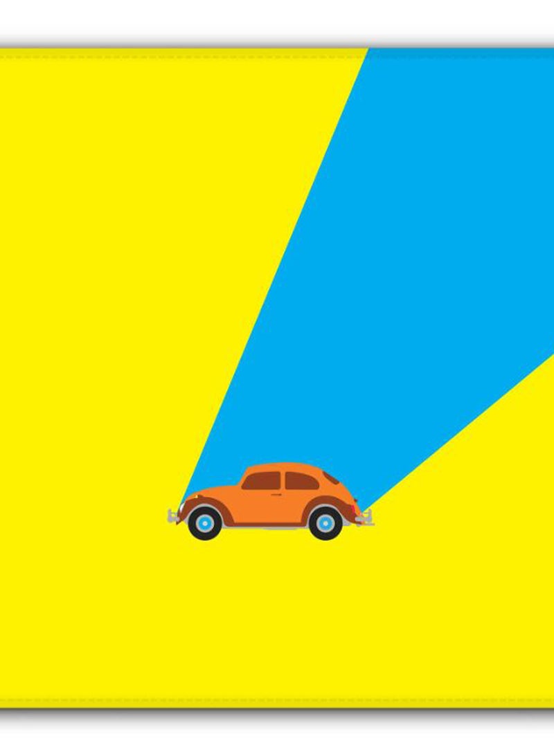 Stylizedd - Retro Bug Yellow Non-Slip Gaming Mousepad Yellow/Blue - Image 1