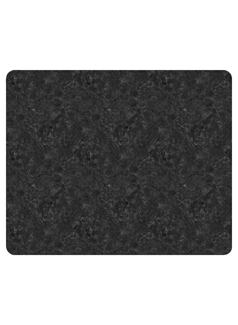 Marble Texture White Non-Slip Gaming Mousepad Black