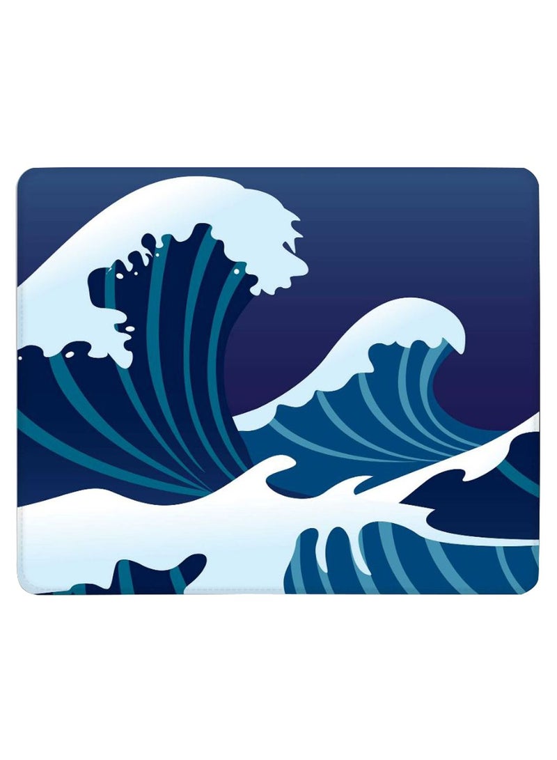 Stylizedd Japanese Sea Non-Slip Gaming Mousepad Blue/White - Image 1