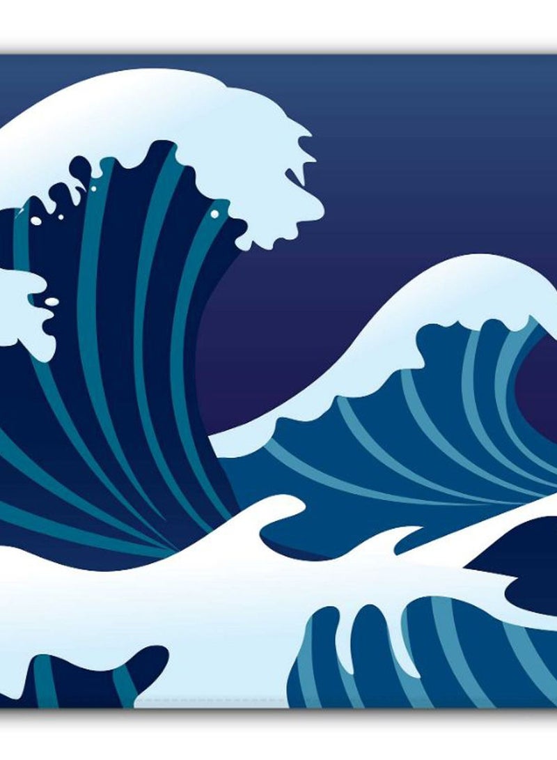 Stylizedd Japanese Sea Non-Slip Gaming Mousepad Blue/White - Image 2