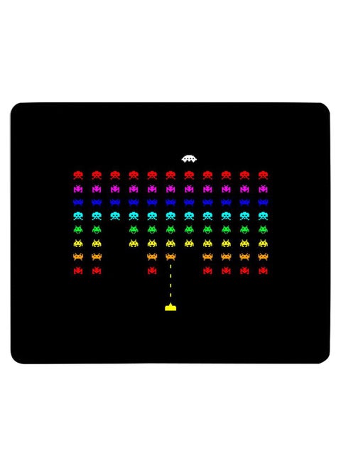 Space Invader Non-Slip Gaming Mousepad Black