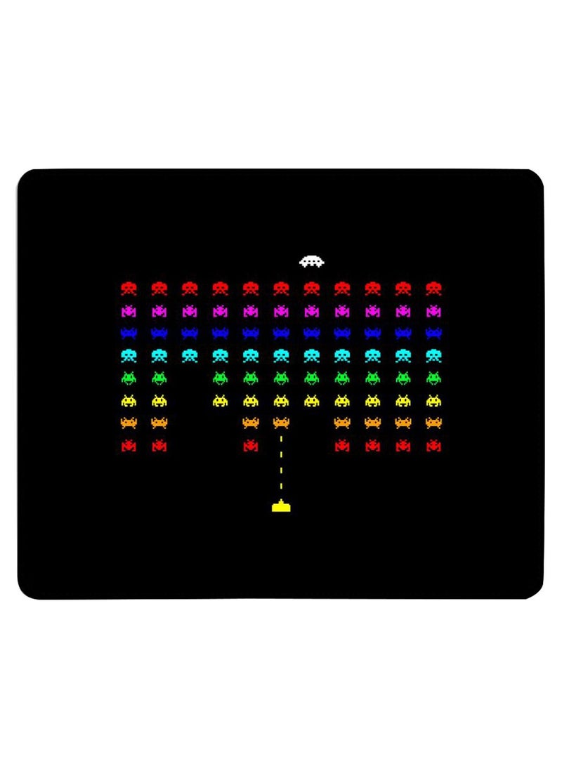 Space Invader Non-Slip Gaming Mousepad Black