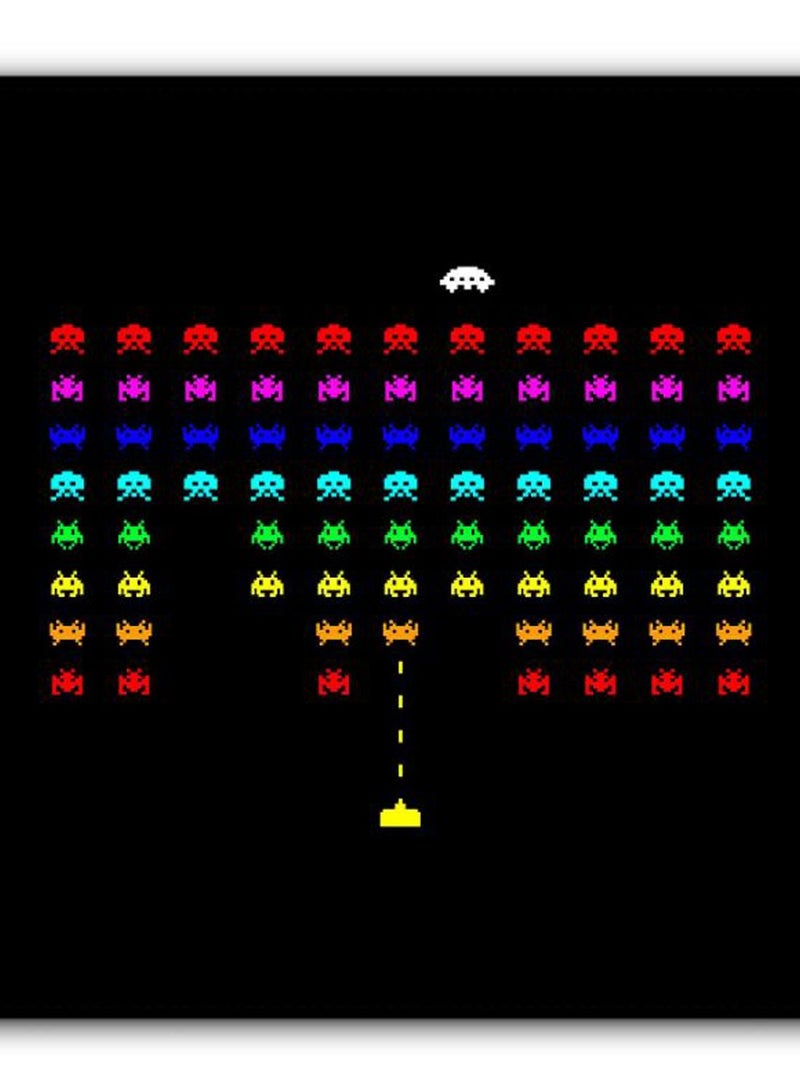 Space Invader Non-Slip Gaming Mousepad Black