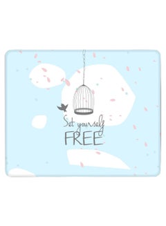 Stylizedd Set Yourself Free Non-Slip Gaming Mousepad Blue/White/Grey  - Image 1