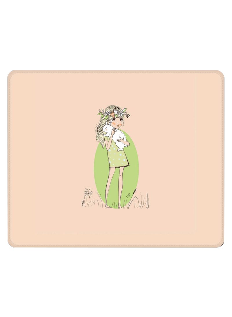 Stylizedd Bunny Cuddles Non-Slip Gaming Mousepad Beige - Image 1