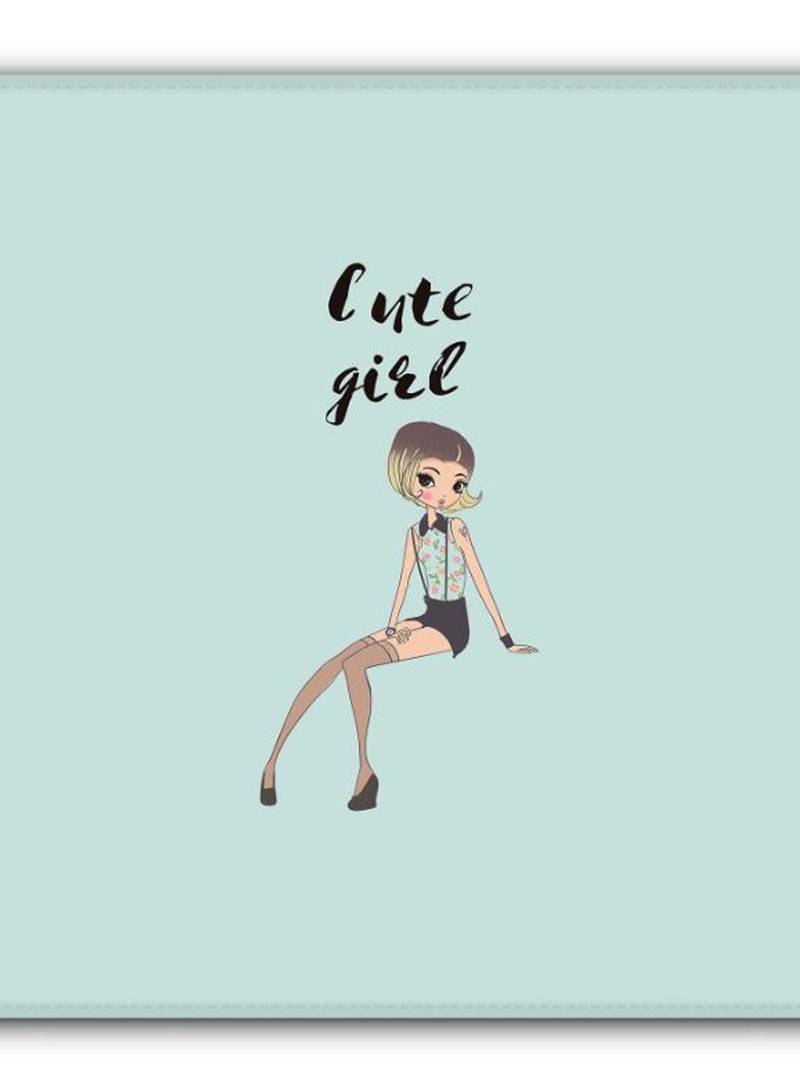 Stylizedd Shy Cute Girl Non-Slip Gaming Mousepad Light Green - Image 2