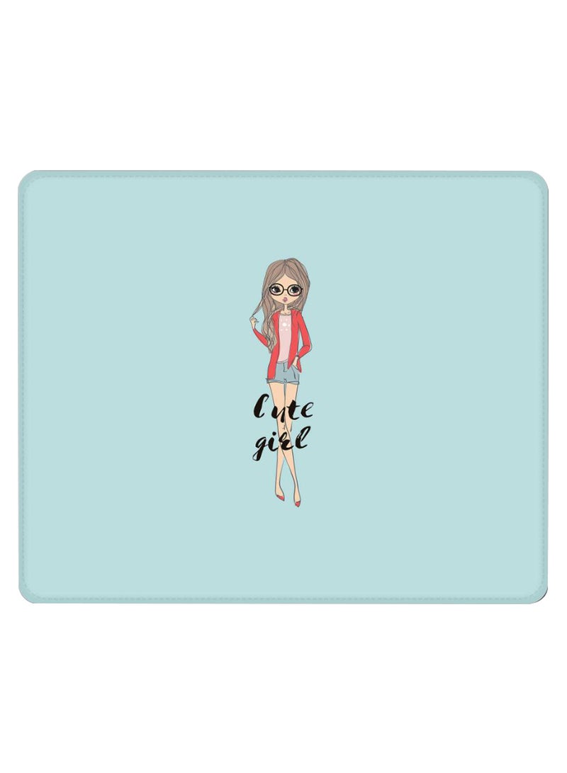 Stylizedd Dreamer Cute Girl Non-Slip Gaming Mousepad Light Green - Image 1