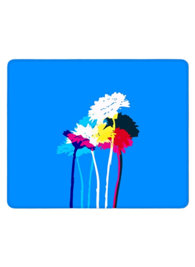Stylizedd Blooming Flower Designer Gaming Mousepad Blue - Image 1