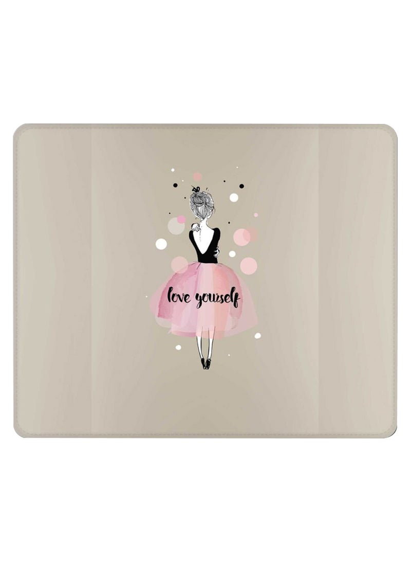Stylizedd Love Yourself Non-Slip Gaming Mousepad Dark Beige  - Image 1