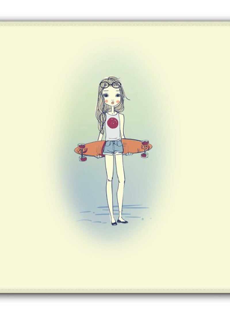 Stylizedd Skater Girl Non-Slip Gaming Mousepad Yellow - Image 2
