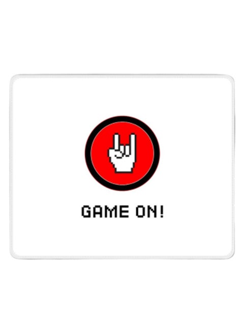 Game On Designer Gaming Mousepad White/Red/Black