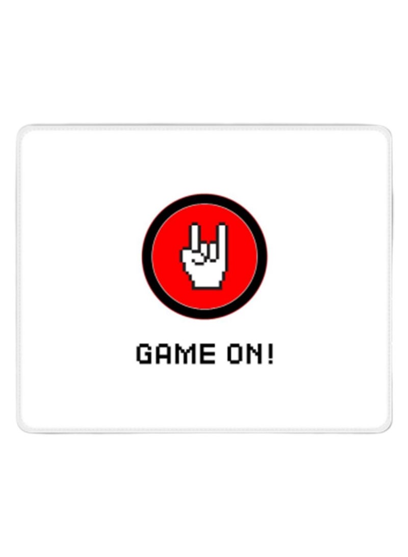 Stylizedd - Game On Designer Gaming Mousepad White/Red/Black - Image 1