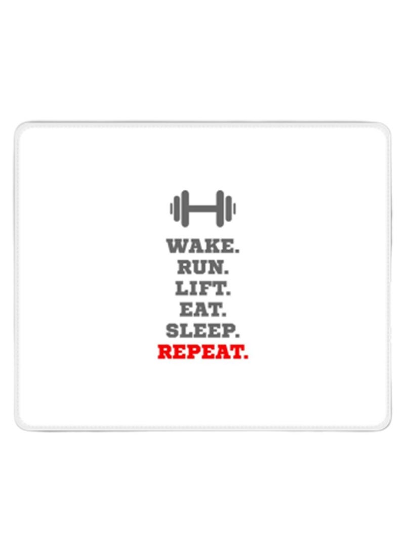 Stylizedd Routine Designer Gaming Mousepad White/Grey/Red - Image 1