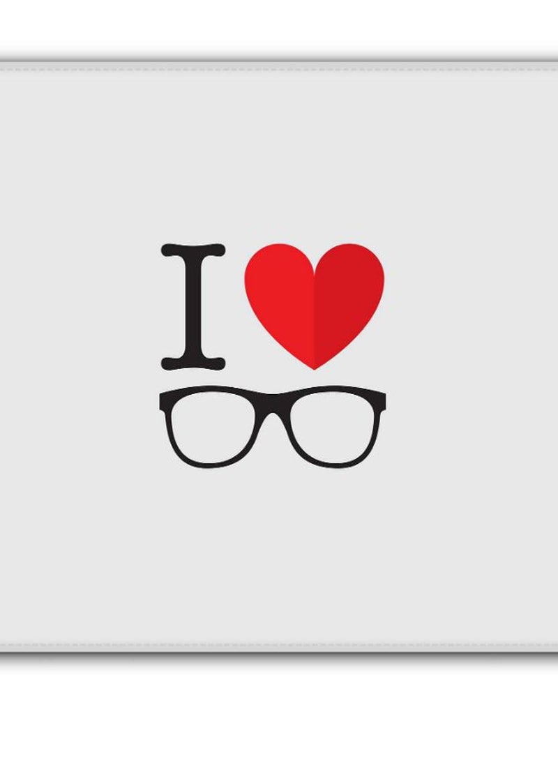 Stylizedd I Love Glasses Designer Gaming Mousepad White/Red/Black - Image 2