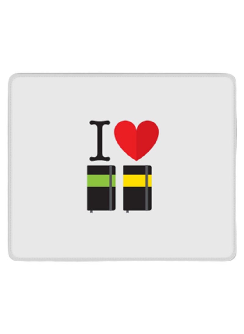 Stylizedd I Love Notebook Designer Gaming Mousepad White  - Image 1