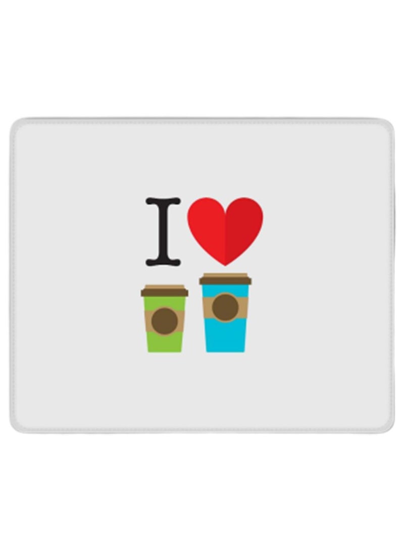 Stylizedd I Love Coffee Designer Gaming Mousepad White - Image 1