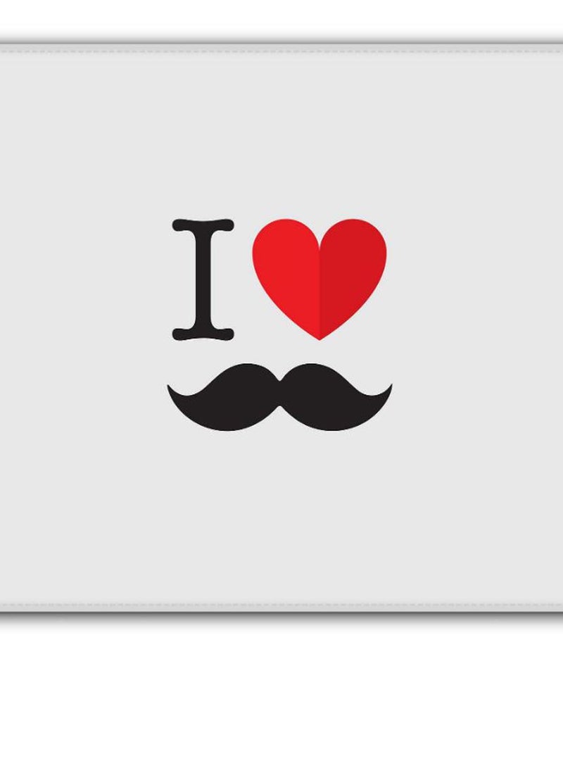 Stylizedd I Love Moustache Designer Gaming Mousepad White/Red/Black - Image 2