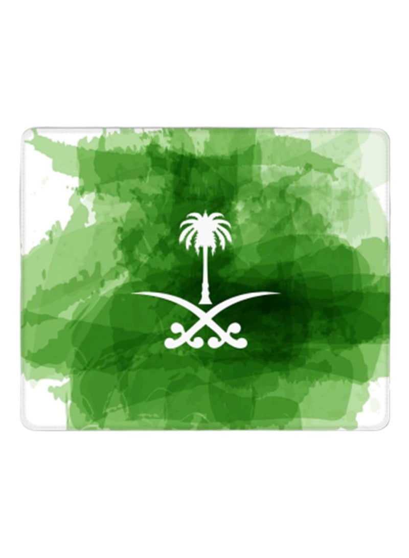 Stylizedd Saudi Emblem Designer Gaming Mousepad Green/White - Image 1