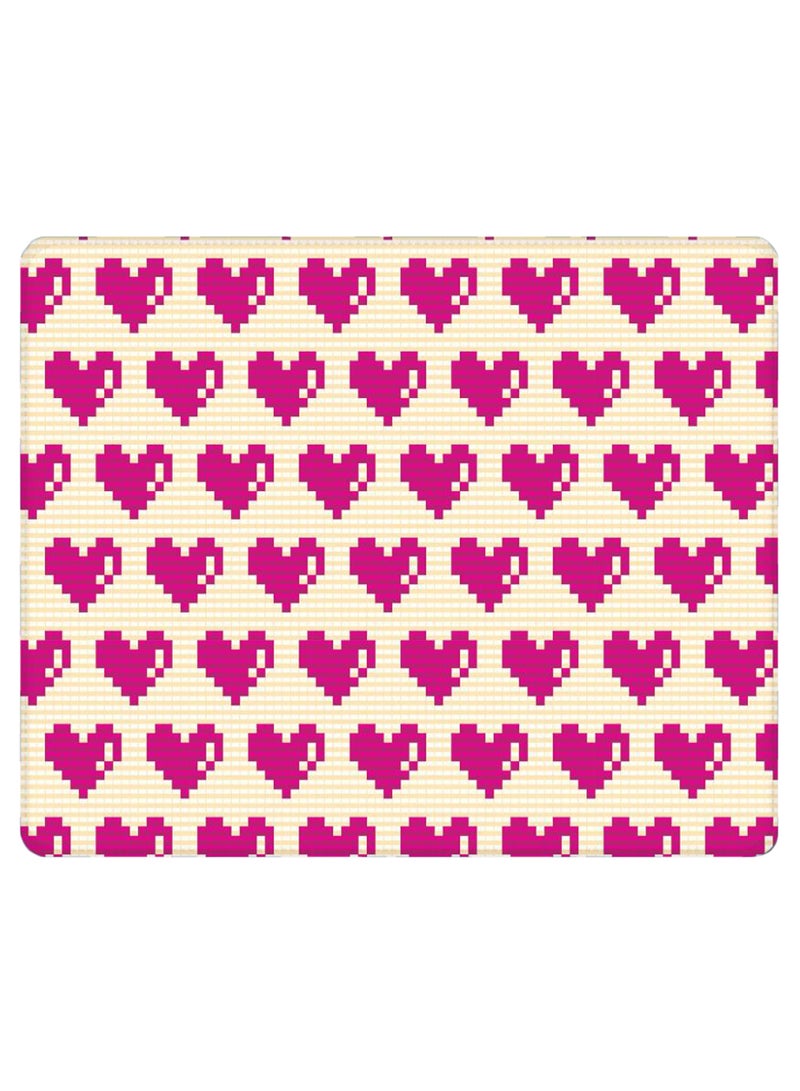 Stylizedd Pixel Hearts Non-Slip Designer Gaming Mousepad Beige/Pink - Image 1