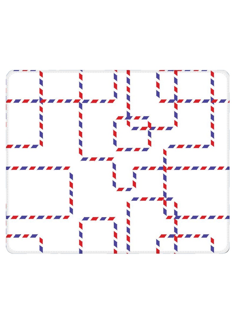 Stylizedd Postal Chain Non-Slip Designer Gaming Mousepad White/Blue/Red - Image 1