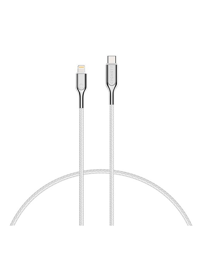 Cygnett - Armoured Lightning To USB-C Cable White/Silver - Image 1