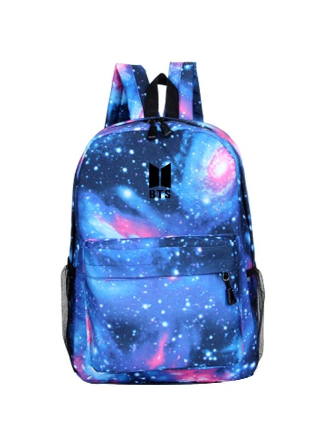 BTS Printed Backpack Blue/White  - Image 1
