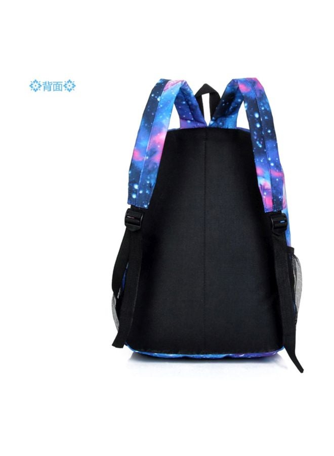 BTS Printed Canvas Backpack Blue/Pink/White  - Image 2