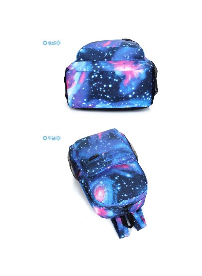 BTS Printed Canvas Backpack Blue/Pink/White  - Image 4