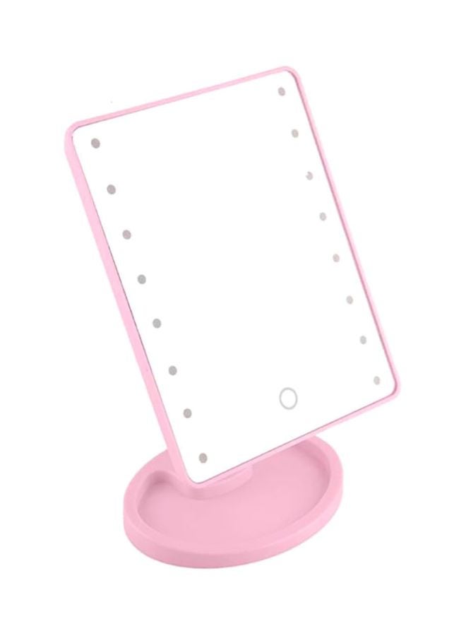 ماركة غير محددة مرآة مكياج بإضاءة LED الوردي/الشفاف  - Image 1