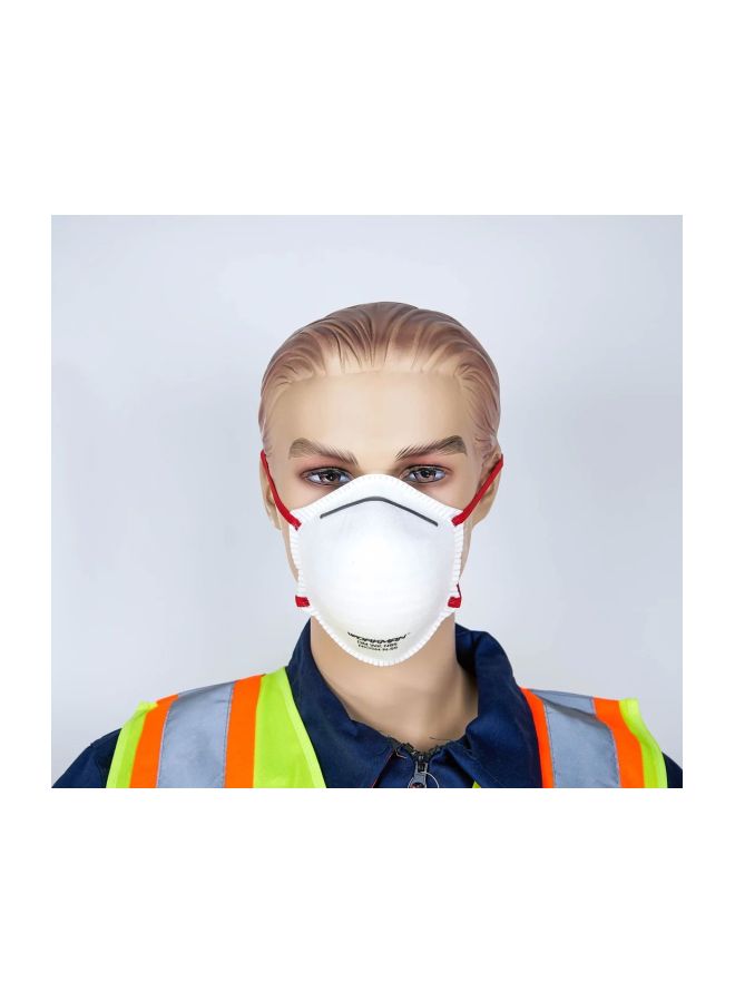 20-Piece Dust Mask Without Valve White/Red