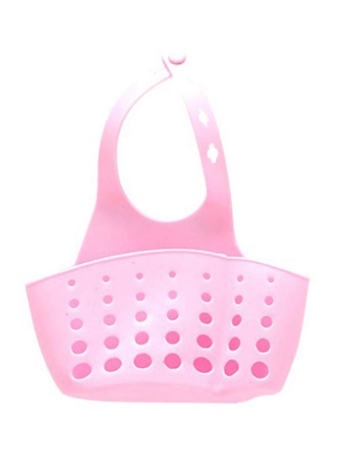Adjustable Snap-on Sink Storage Basket Pink 20x11x5cm - Image 1