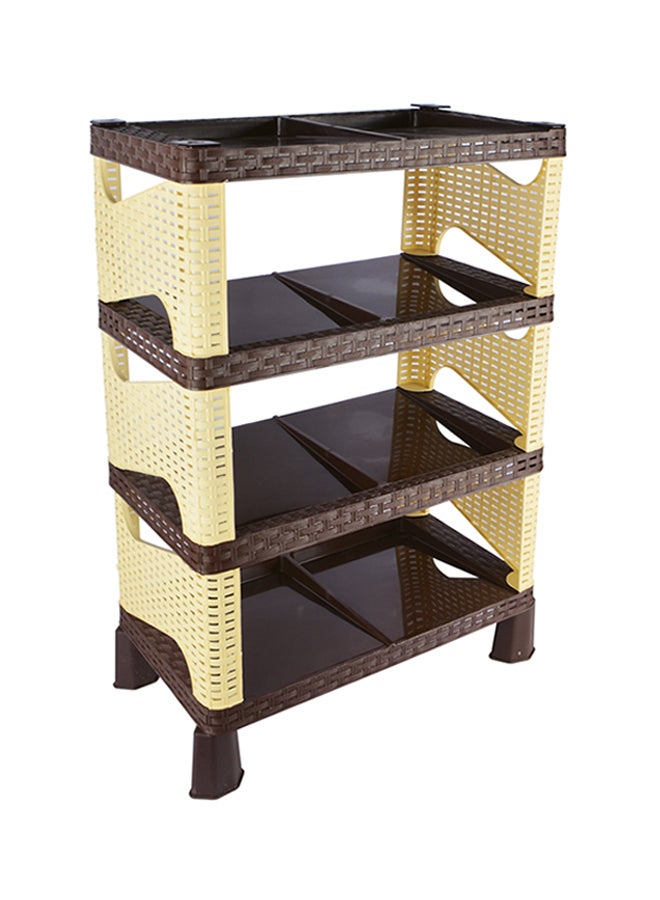 الهلال والنجمة الذهبية خزانة للأحذية من الخيزران الهندي بيج/ بني