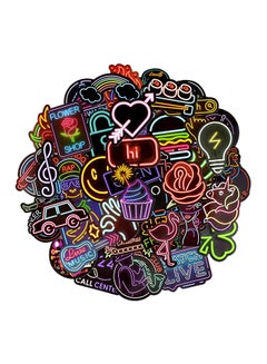 NOCTUA 50 -Piece Neon Stylea Waterproof Sticker Set Multicolour  - Image 1
